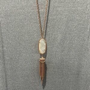 Kendra Scott Rose Gold and Cream Elle Pendant Necklace